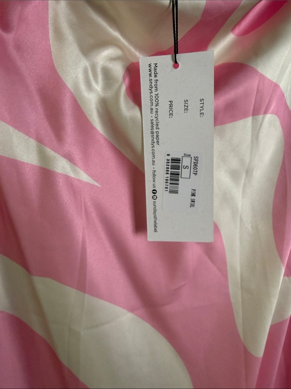 Sleeveless Strapless Pink & White Midi Slip Dress - Picture 4 of 6